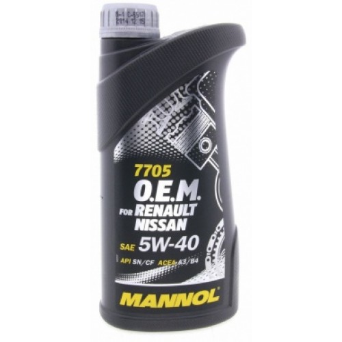 Mannol 7705 O.E.M. 5W-40 for Renault Nissan арт. 4036021101514